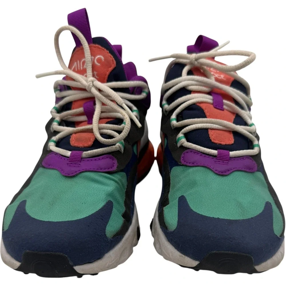 Nike Air Max 270 React BQ0103-402 Multi-Color Sneakers Youth 6Y Women 7.5 Used